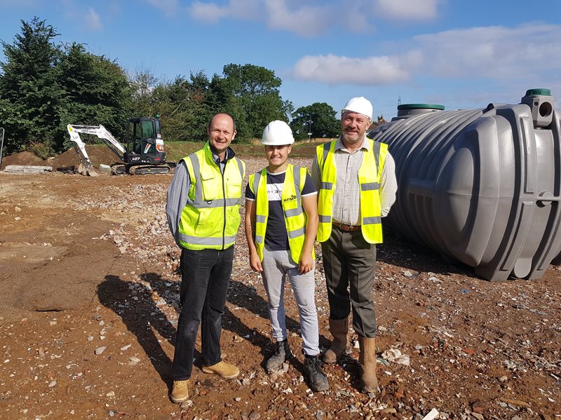 L to R: Daniel Roche, Director of M.B.Roche & Sons, Conner Calvert, Apprentice and Nigel Hollington, Humber Construction Hub Manager